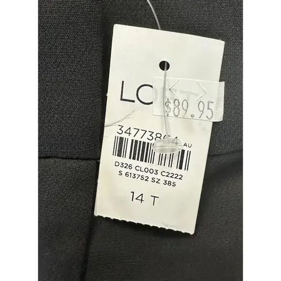 NWT Ann Taylor LOFT Womens Black Wide Leg Casual Dress Pants Slacks Size 14  Tall